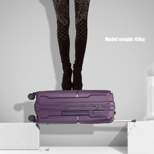 British Traveller 28 Inch Spinner Hard Shell PP Suitcase With TSA Lock - Purple