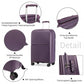 British Traveller 3 PCS 20/24/28 Inch Set Spinner Hard Shell PP Suitcase - TSA Lock - Purple