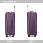 British Traveller 24 Inch Spinner Hard Shell PP Suitcase With TSA Lock - Purple