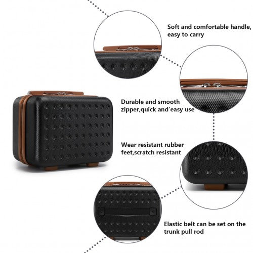 Kono 13 Inch Special Hard Shell Abs Vanity Case - Black