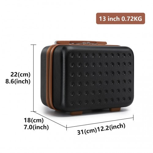Kono 13 Inch Special Hard Shell Abs Vanity Case - Black