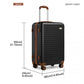 Kono 20 Inch Cabin Size Flexible Hard Shell Abs Suitcase With TSA Lock - Black