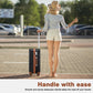 Kono Flexible Hard Shell Abs Suitcase With TSA Lock And Vanity Case 4 Piece Set - Black