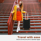 Kono Flexible Hard Shell Abs Suitcase With TSA Lock And Vanity Case 4 Piece Set - Black