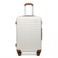 Kono 28 Inch Flexible Hard Shell Abs Suitcase With TSA Lock - Cream