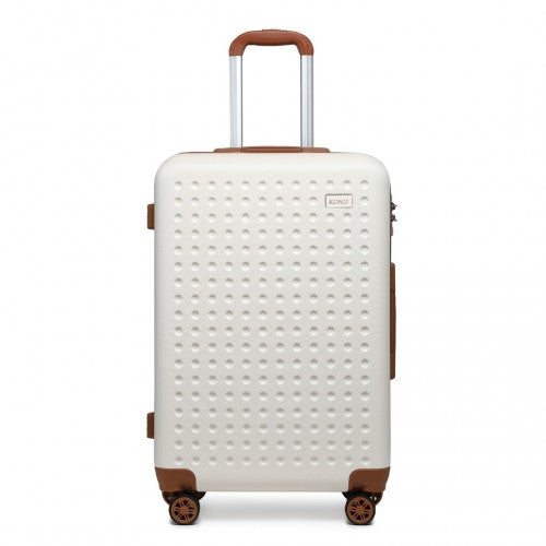 Kono 28 Inch Flexible Hard Shell Abs Suitcase With TSA Lock - Cream