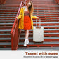 Kono 28 Inch Flexible Hard Shell Abs Suitcase With TSA Lock - Cream