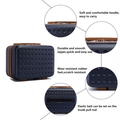 Kono 13 Inch Special Hard Shell Abs Vanity Case - Navy