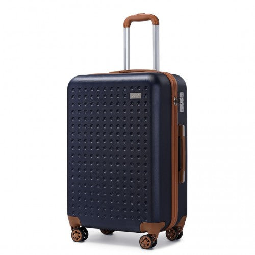 Kono 20 Inch Cabin Size Flexible Hard Shell Abs Suitcase With TSA Lock - Navy