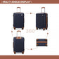 Kono 24 Inch Flexible Hard Shell Abs Suitcase With TSA Lock - Navy