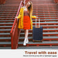 Kono Flexible Hard Shell Abs Suitcase With TSA Lock And Vanity Case 4 Piece Set - Navy