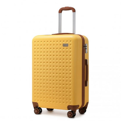Kono 20 Inch Cabin Size Flexible Hard Shell Abs Suitcase With TSA Lock - Yellow