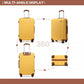 Kono Flexible Hard Shell Abs Suitcase With TSA Lock And Vanity Case 4 Piece Set - Yellow
