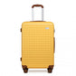 Kono Flexible Hard Shell Abs Suitcase With TSA Lock And Vanity Case 4 Piece Set - Yellow