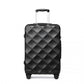 British Traveller 24 Inch Ultralight Abs And Polycarbonate Bumpy Diamond Suitcase With TSA Lock -  Black