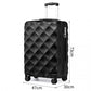 British Traveller 28 Inch Ultralight Abs And Polycarbonate Bumpy Diamond Suitcase With TSA Lock -  Black