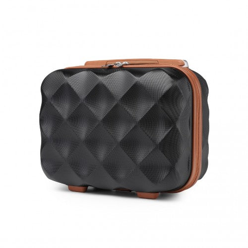 British Traveller 13 Inch Ultralight Abs And Polycarbonate Vanity Case - Black And Brown