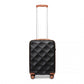 British Traveller 20 Inch Ultralight Abs And Polycarbonate Bumpy Diamond Suitcase With TSA Lock - Black And Brown