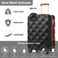 British Traveller 24 Inch Ultralight Abs And Polycarbonate Bumpy Diamond Suitcase With TSA Lock -  Black And Brown
