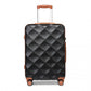 British Traveller 28 Inch Ultralight Abs And Polycarbonate Bumpy Diamond Suitcase With TSA Lock -  Black And Brown
