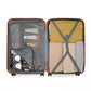 British Traveller Ultralight Abs And Polycarbonate Bumpy Diamond 4 Pcs Luggage Set With TSA Lock - Black And Brown