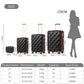 British Traveller Ultralight Abs And Polycarbonate Bumpy Diamond 4 Pcs Luggage Set With TSA Lock - Black And Brown