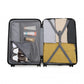 British Traveller Ultralight Abs And Polycarbonate Bumpy Diamond 4 Pcs Luggage Set With TSA Lock - Black