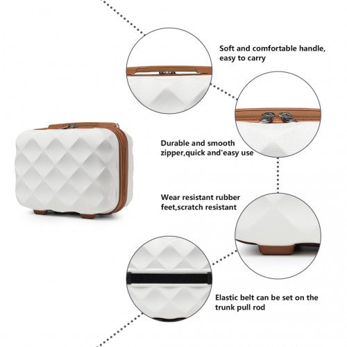 British Traveller 13 Inch Ultralight Abs And Polycarbonate Vanity Case - Cream