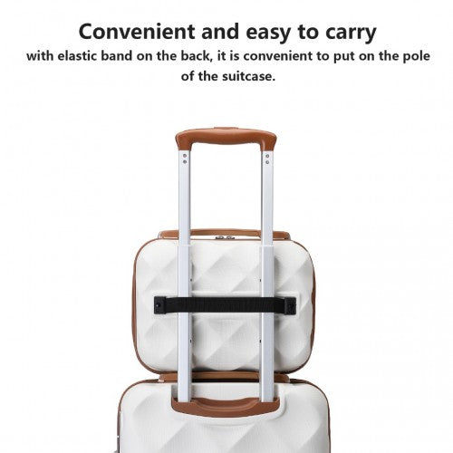 British Traveller 13 Inch Ultralight Abs And Polycarbonate Vanity Case - Cream
