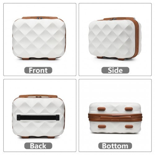 British Traveller 13 Inch Ultralight Abs And Polycarbonate Vanity Case - Cream