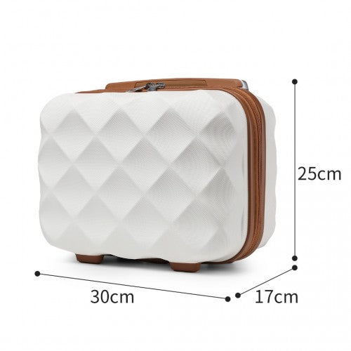British Traveller 13 Inch Ultralight Abs And Polycarbonate Vanity Case - Cream