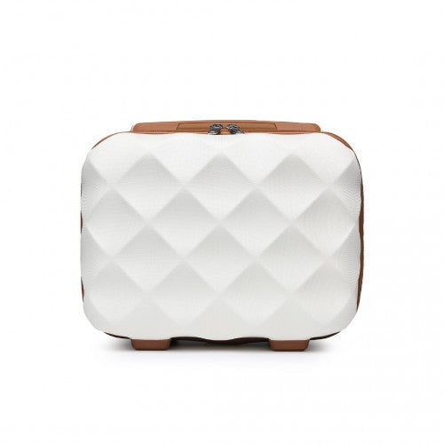 British Traveller 13 Inch Ultralight Abs And Polycarbonate Vanity Case - Cream