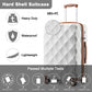 British Traveller 24 Inch Ultralight Abs And Polycarbonate Bumpy Diamond Suitcase With TSA Lock -  Cream