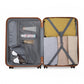 British Traveller 20 Inch Ultralight Abs And Polycarbonate Bumpy Diamond Suitcase With TSA Lock - Grey And Brown