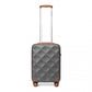 British Traveller 20 Inch Ultralight Abs And Polycarbonate Bumpy Diamond Suitcase With TSA Lock - Grey And Brown