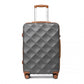 British Traveller 28 Inch Ultralight Abs And Polycarbonate Bumpy Diamond Suitcase With TSA Lock -  Grey And Brown