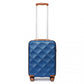 British Traveller 20 Inch Ultralight Abs And Polycarbonate Bumpy Diamond Suitcase With TSA Lock -  Navy And Brown