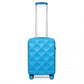 British Traveller 20 Inch Ultralight Abs And Polycarbonate Bumpy Diamond Suitcase With TSA Lock - Blue