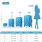 British Traveller Ultralight Abs And Polycarbonate Bumpy Diamond 4 Pcs Luggage Set With TSA Lock - Blue