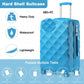 British Traveller Ultralight Abs And Polycarbonate Bumpy Diamond 4 Pcs Luggage Set With TSA Lock - Blue