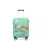 L-Cover-1 - Elastic Luggage Cover With Printed Design Small - Green