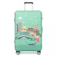 L-Cover-1 - Elastic Luggage Cover With Printed Design Large- Green