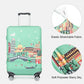 L-Cover-1 - Elastic Luggage Cover With Printed Design Medium - Green