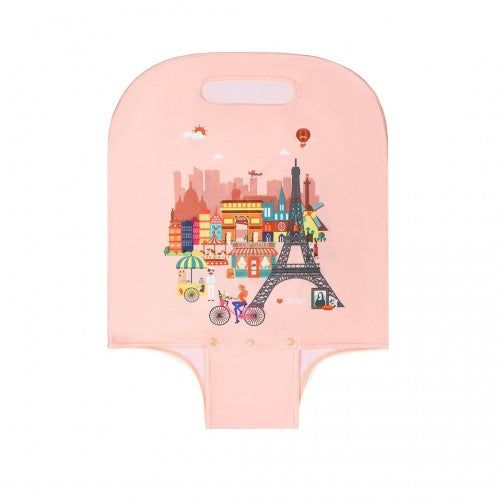 L-Cover-3 - Elastic Luggage Cover With Printed Design Small - Pink