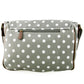 Miss Lulu Canvas Satchel Polka Dot Grey