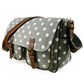 Miss Lulu Canvas Satchel Polka Dot Grey