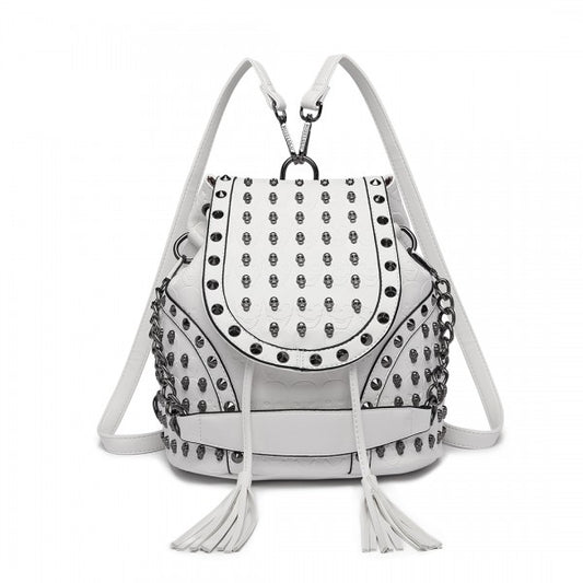 Miss Lulu Skull Studded Backpack Shoulder Bag