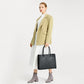 Miss Lulu Leather Look Classic Square Shoulder Bag - Grey