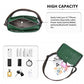 Miss Lulu Simple Elegant Wide Strap Genuine Leather Crossbody Bag - Green