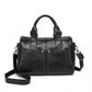 Miss Lulu Perfect Fusion Of Genuine And PU Leather Women's Tote Crossbody Bag - Black